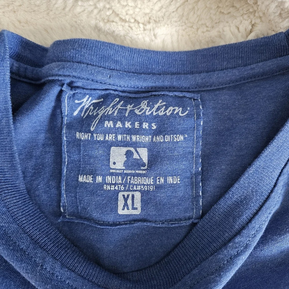 Chicago Cubs Men's Heather Royal Faded 1980's Cub Face Logo Ballpark Tee - Picture 3 of 4